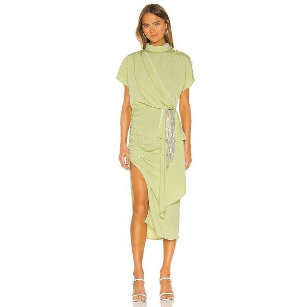 MARIANNA SENCHINA Toga Dress Pistachio Green Party - Picture 1 of 10